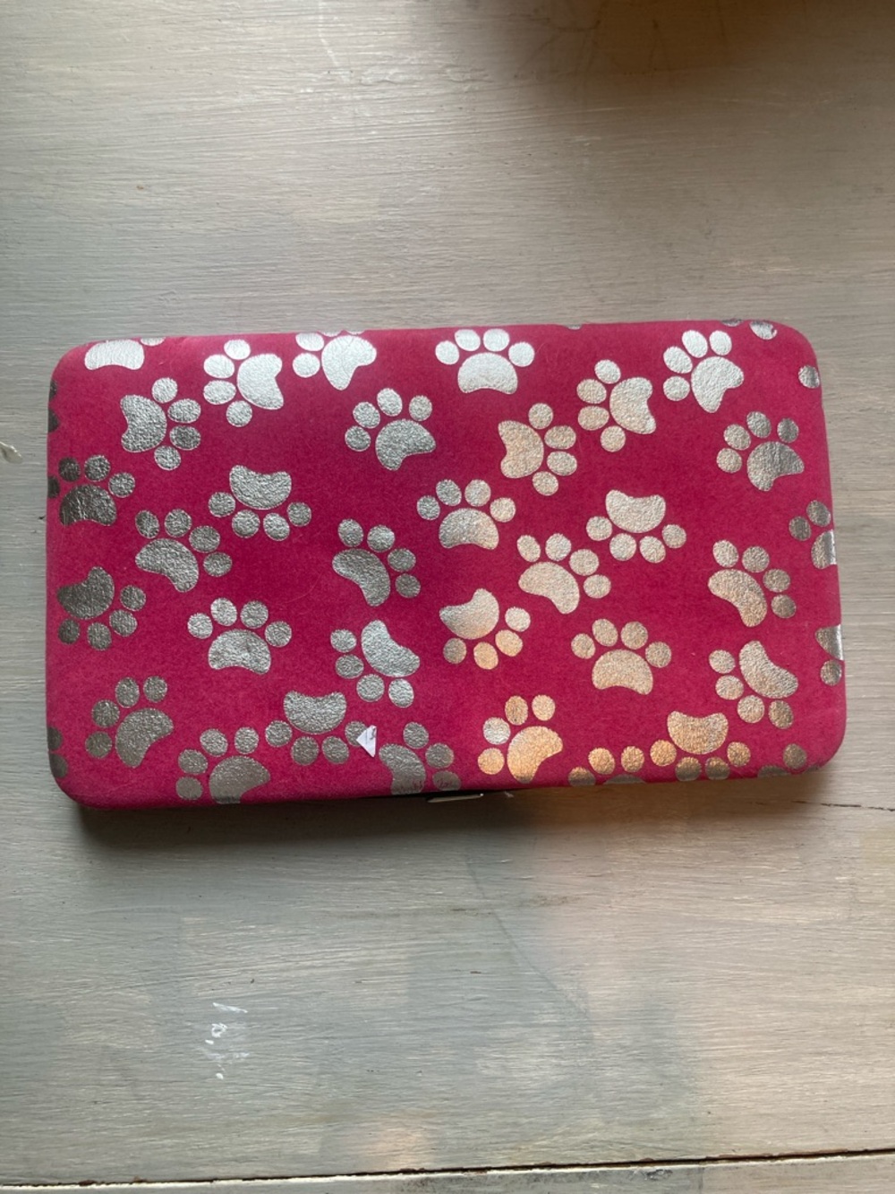 Hot Pink Paw Print Clutch Wallet